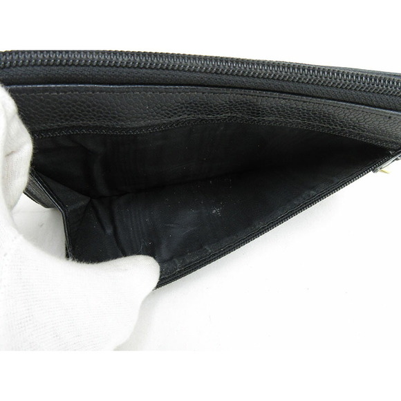 CHANEL Long Wallet Coco Mark Black Caviar Skin - Picture 6 of 9